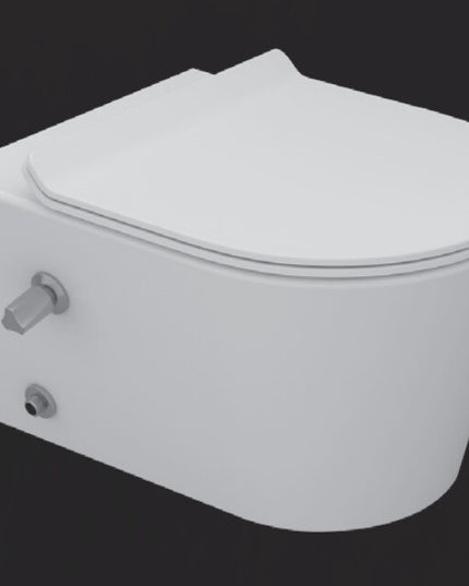 مرحاض معلق تايتن ابيض بالدش و السيديلي من سانيبيور