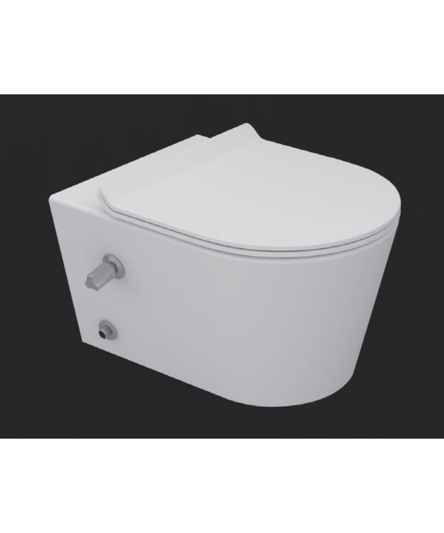 مرحاض معلق تايتن ابيض بالدش و السيديلي من سانيبيور