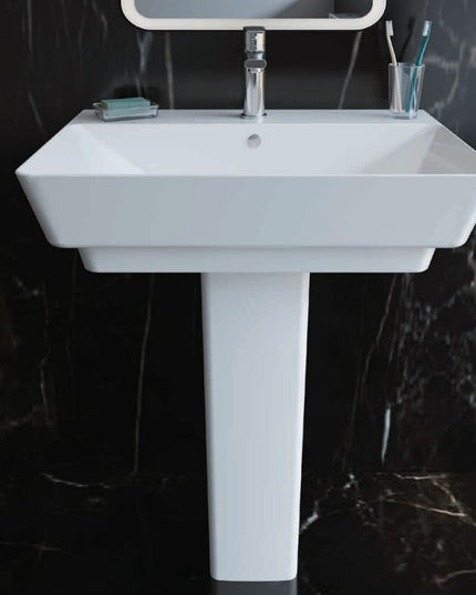 حوض كيبلر بالعامود الطويل ابيض من سانيبيور