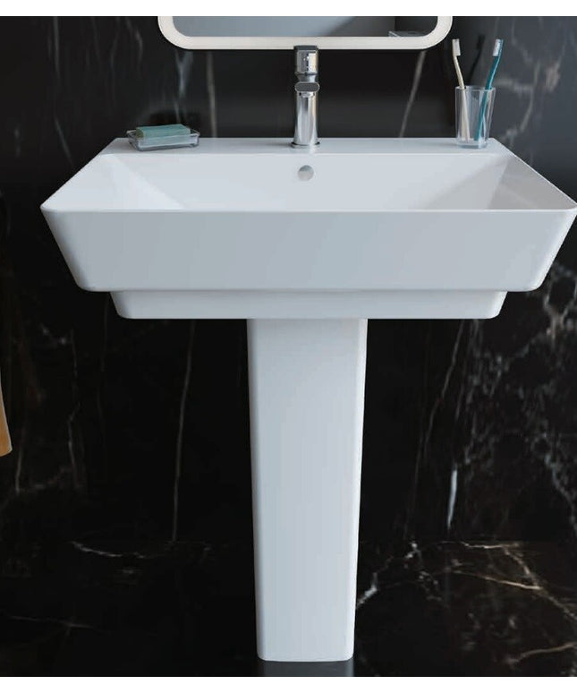 حوض كيبلر بالعامود الطويل ابيض من سانيبيور