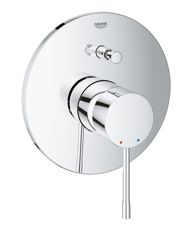 وش بانيو دفن ايسنس 19285001 بمحول مقبض واحد وش للجسم الدفن ومحول اوتوماتيك بانيو/دش وش حائطى معدن بدون الجسم الدفن من جروهى