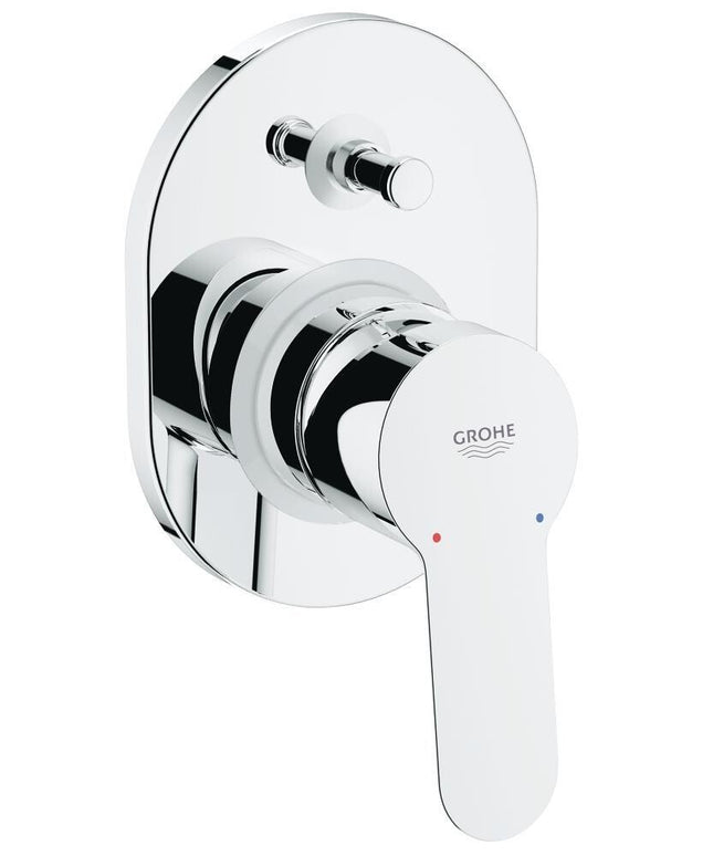 خلاط بانيو/دش دفن باو ايدج 29039000 بمحول اوتوماتيك بمقبض واحد وش وجسم الدفن ووش حائطى معدن اللون كروم من جروهى