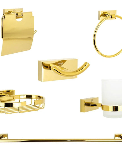 DR-4500-G طقم اكسسوارات حمام 6 قطع اللون ذهبي مستورد من دريم