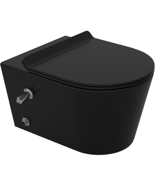 مرحاض معلق تايتن بالدش و السيديلي أسود من سانيبيور