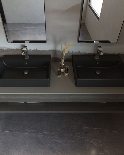 حوض كيبلر فوق سطح افقي ٦٠ سم أسود من سانيبيور