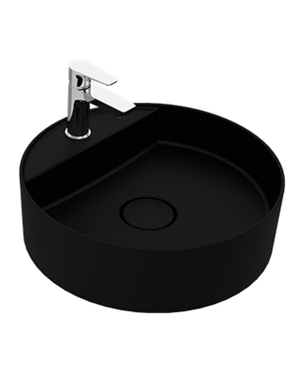 حوض تايتن فوق سطح افقي دائري ٤٨ سم أسود من سانيبيور