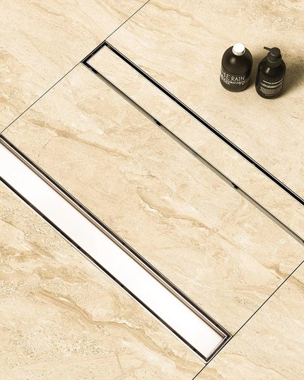 DL-11-30 مجرى شاور - بيبه مقاس 30 سم المجرى ستانليس ستيل1ملى بغطاء مفرغ للاستخدام مع نفس موديل البلاط المستخدم بمجموعة كوع الصرف من بيورا