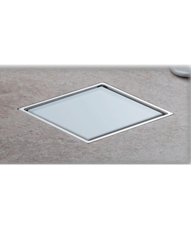 صفايه استانليس ستيل برقبة بلاستيك مقاس 15 * 15 زجاج أبيض فضي بيورا