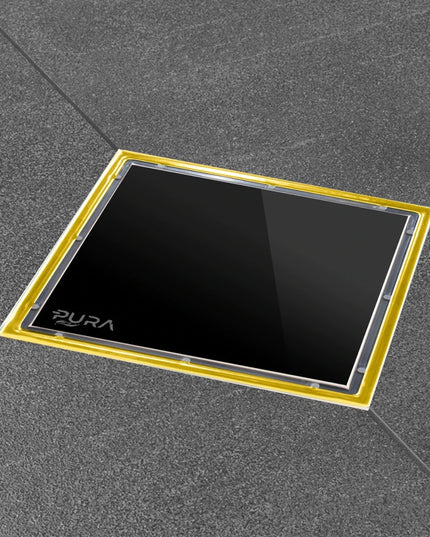 بيبة مقاس 15 × 15 بإرتفاع 10 سم بصافية داخلية مع امكانية تغير اللون بين الأسود و الذهبى بإطار ذهبى من بيورا