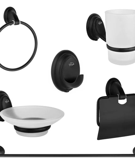 DR3100  طقم اكسسوارات حمام اسود 6 قطع مستورد من دريم
