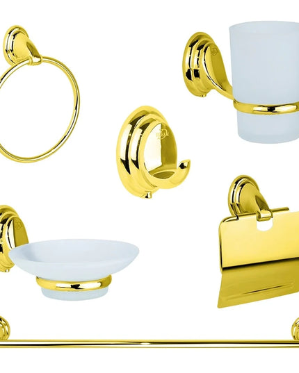 DR3100 طقم اكسسوارات حمام دهبي 6 قطع مستورد من دريم