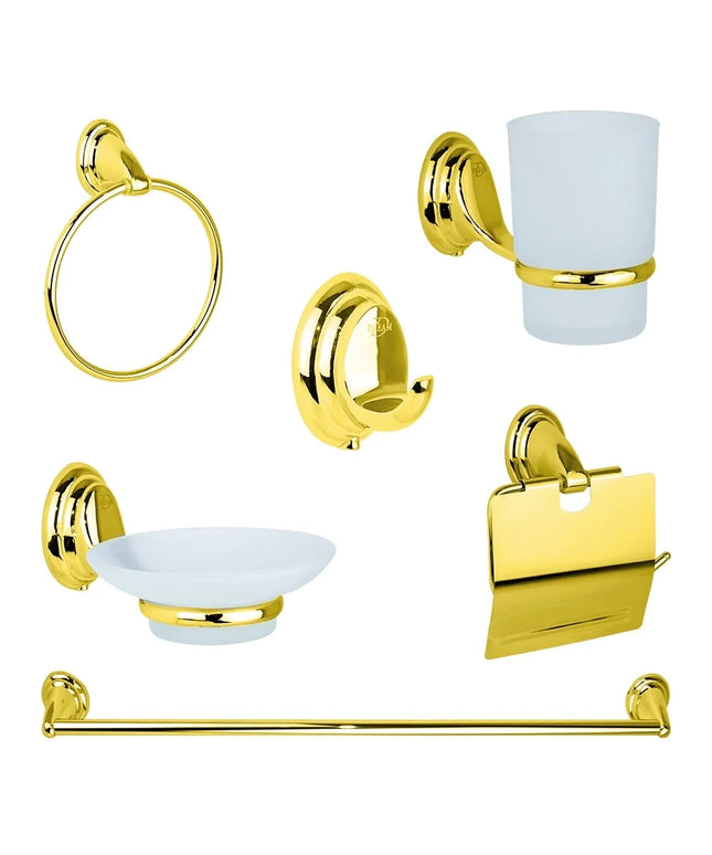 DR3100 طقم اكسسوارات حمام دهبي 6 قطع مستورد من دريم