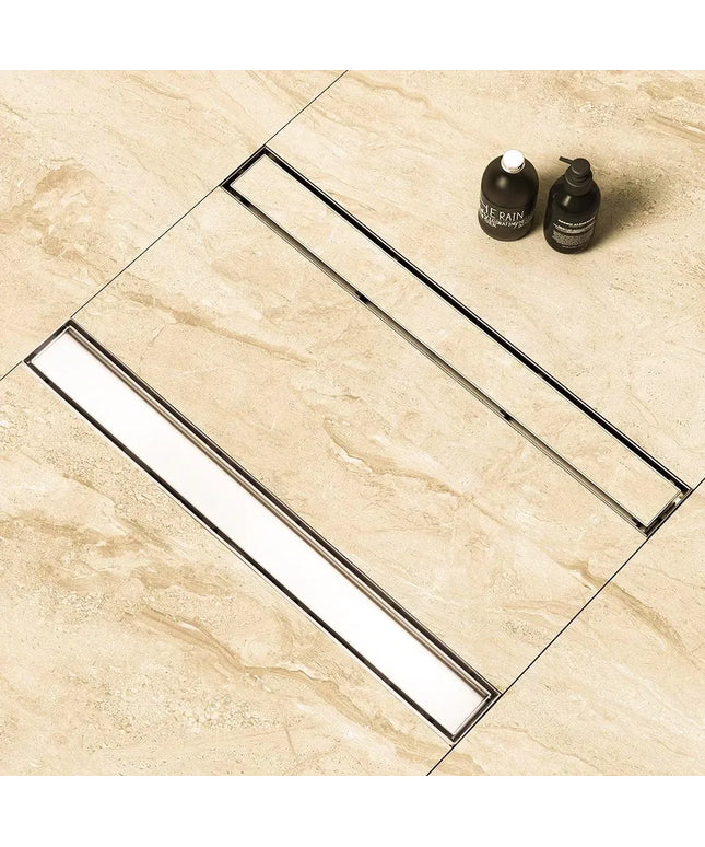 DL-11-40 مجرى شاور - بيبه مقاس 40 سم المجرى ستانليس ستيل1ملى بغطاء مفرغ للاستخدام مع نفس موديل البلاط المستخدم بمجموعة كوع الصرف من بيورا