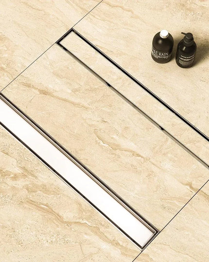 DL-11-50 مجرى شاور - بيبه مقاس 50 سم المجرى ستانليس ستيل1ملى بغطاء مفرغ للاستخدام مع نفس موديل البلاط المستخدم بمجموعة كوع الصرف من بيورا