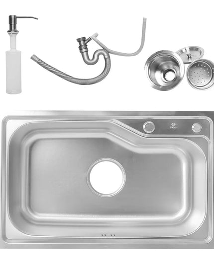 حله ستانلس ٧٢ سم * ٤٥ سم سمك ٠.٨ مم عمق ٢٤ سم شامل الصرف من سيفين ستيل