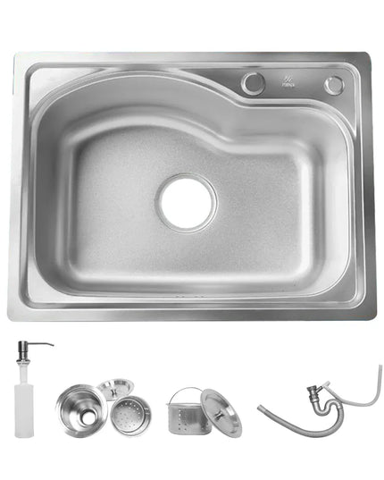 حلة ستانلس ٥٧*٤٣ سم سمك ٠.٨ مم عمق ٢٤ سم شامل الصرف من سيفين ستيل