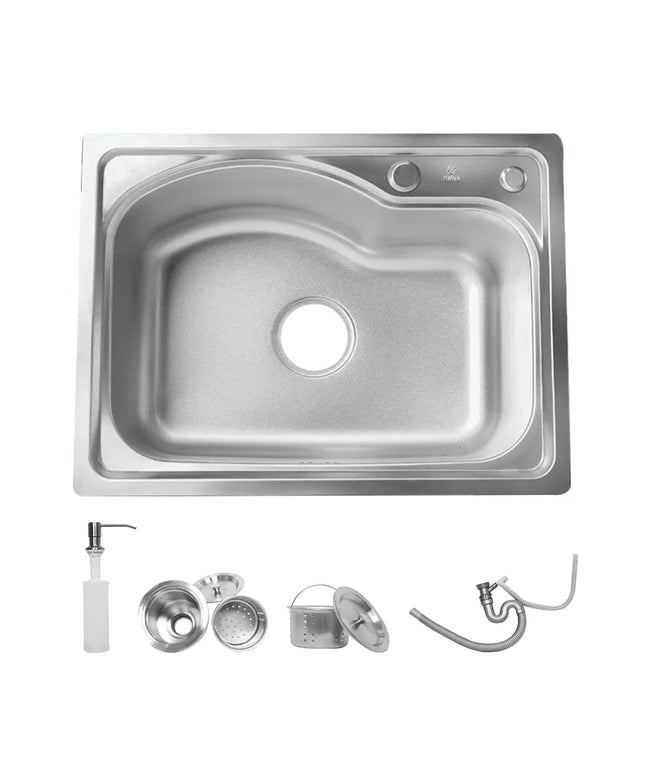 حلة ستانلس ٥٧*٤٣ سم سمك ٠.٨ مم عمق ٢٤ سم شامل الصرف من سيفين ستيل