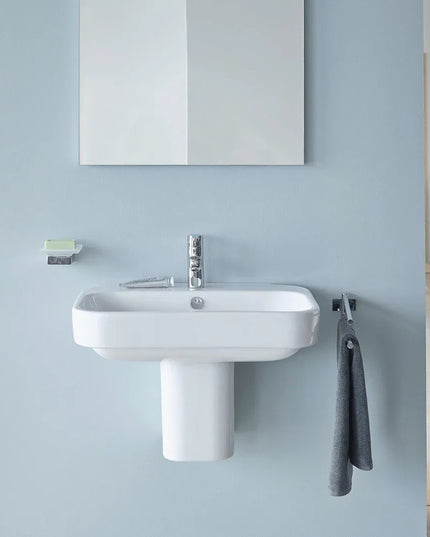 حوض ٦٠ سم بالعامود المعلق هابي دي 2 ابيض من ديورافيت