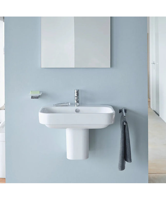 حوض ٦٠ سم بالعامود المعلق هابي دي 2 ابيض من ديورافيت