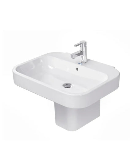 حوض ٦٠ سم بالعامود المعلق هابي دي 2 ابيض من ديورافيت