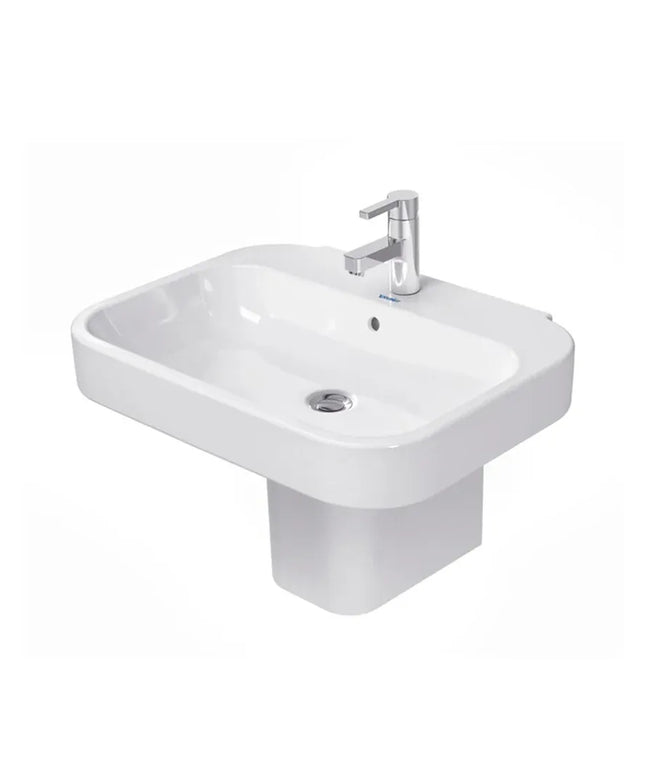 حوض ٦٠ سم بالعامود المعلق هابي دي 2 ابيض من ديورافيت