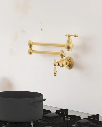 pot filler حنفية مطبخ حائطي للبوتجاز او للحوض ٣٦٠ درجة جولد مط مستوردة سامر للأدوات الصحية