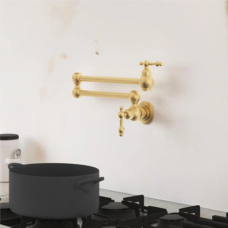 pot filler حنفية مطبخ حائطي للبوتجاز او للحوض ٣٦٠ درجة جولد مط مستوردة سامر للأدوات الصحية