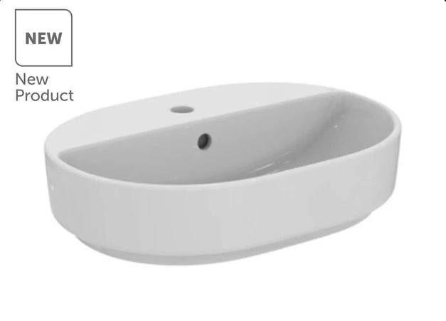 حوض اي لايف ٤٠*٥٥ سم بيضاوي بفتحة خلاط ابيض من ايديال ستاندرد Ideal Standard