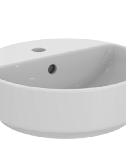 حوض اي لايف ٤٠ سم فوق سطح افقي ابيض بفتحة خلاط من ايديال ستاندرد