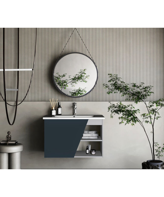 DOVVO وحده توبا رصاصي في كحلي ٨٠*٥٠ سم بالحوض الأبيض من