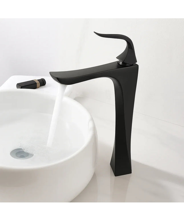 خلاط حوض عالي ديكور ملفوف اسود ارتفاع 31 سم استيراد