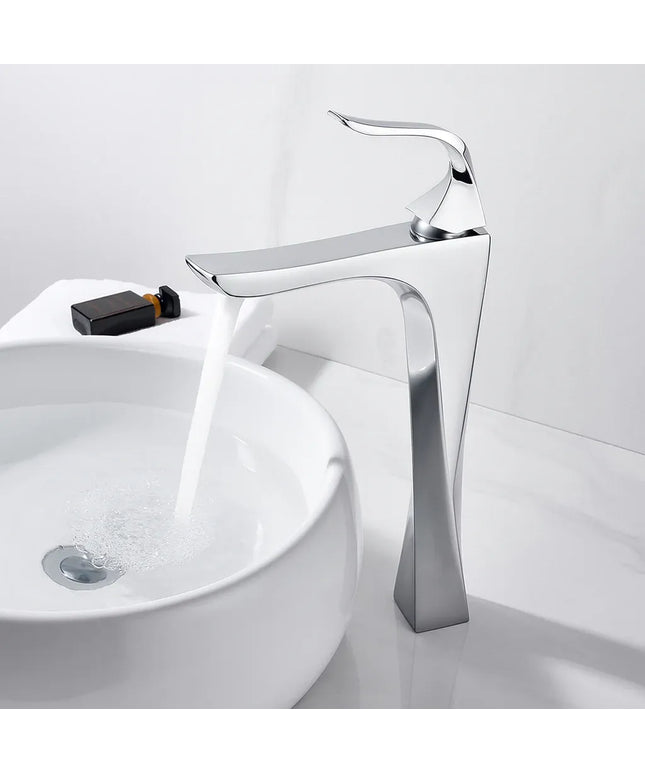 خلاط حوض عالي ديكور نيكل كروم ٣١ سم استيراد