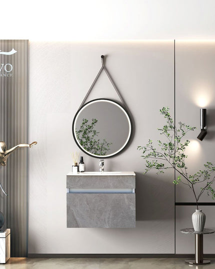 DOVVO وحدة دوفو بورديوم رمادي ٨٠*٥٠ سم بالحوض الابيض من دوفو 503