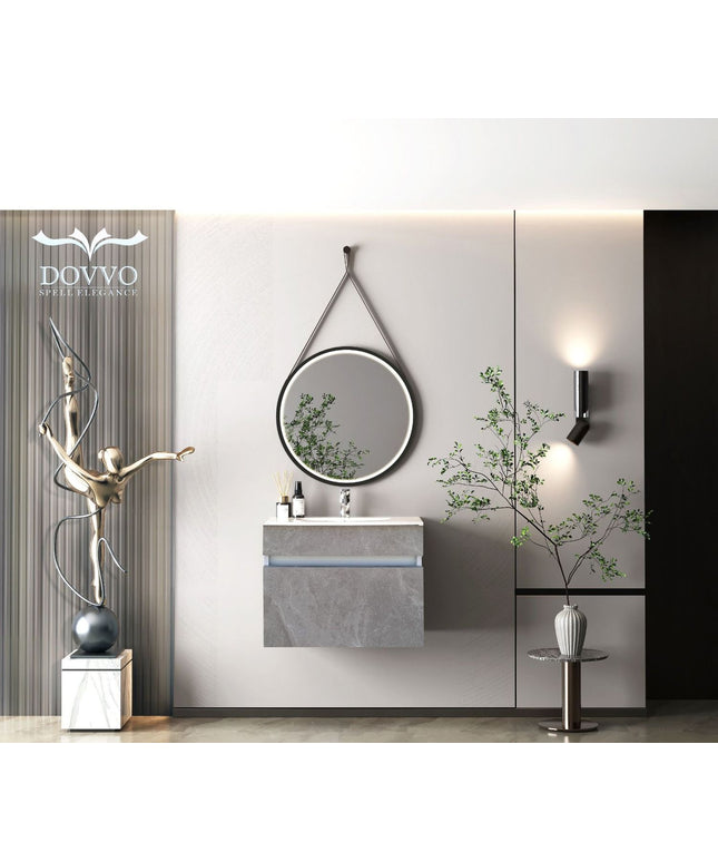 DOVVO وحدة دوفو بورديوم رمادي ٨٠*٥٠ سم بالحوض الابيض من دوفو 503