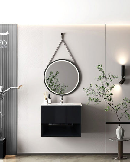 DOVVO وحدة دوفو بورديوم اسود ٦٠*٥٠ سم بالحوض الابيض من دوفو 501