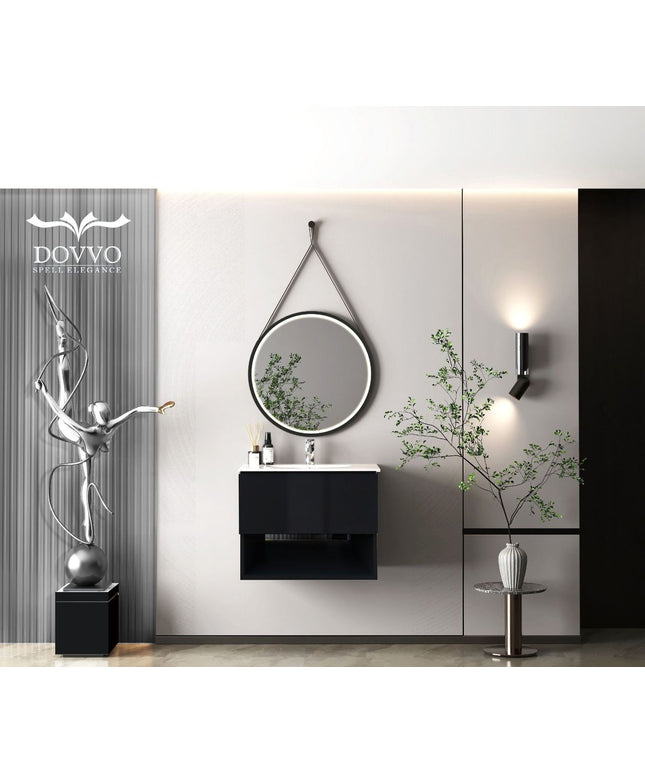 DOVVO وحدة دوفو بورديوم اسود ٨٠*٥٠ سم بالحوض الابيض من دوفو 501