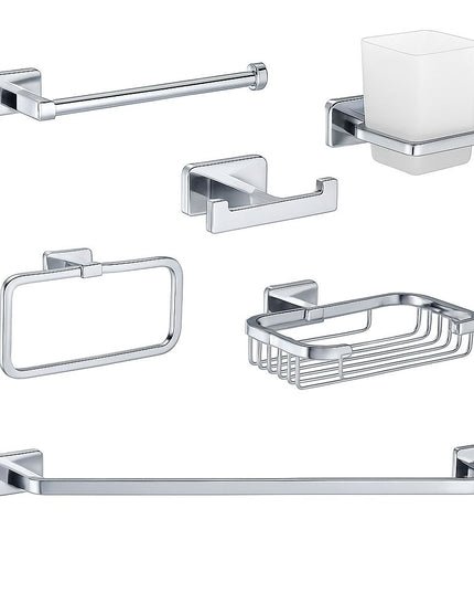 7700C طقم اكسسوار حمام ٦ قطع ستانلس سيلفر لامع من دريم