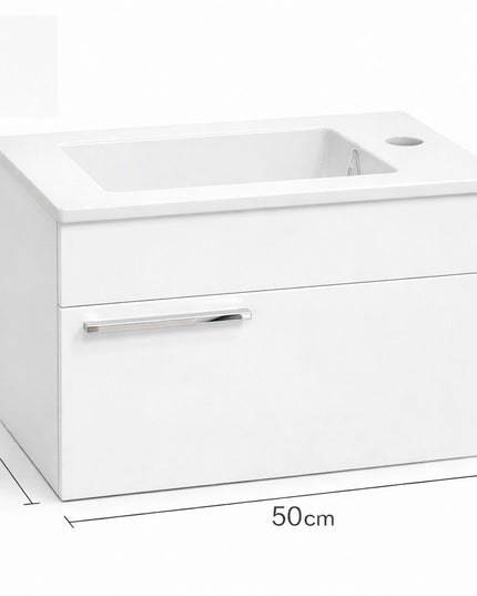 DOVVO وحدة حمام دوفو بورديوم ابيض ٥٠*٣٠ سم بالحوض الابيض من