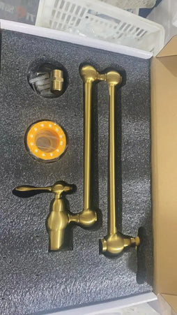 pot filler حنفية مطبخ حائطي للبوتجاز او للحوض ٣٦٠ درجة جولد مط مستوردة سامر للأدوات الصحية