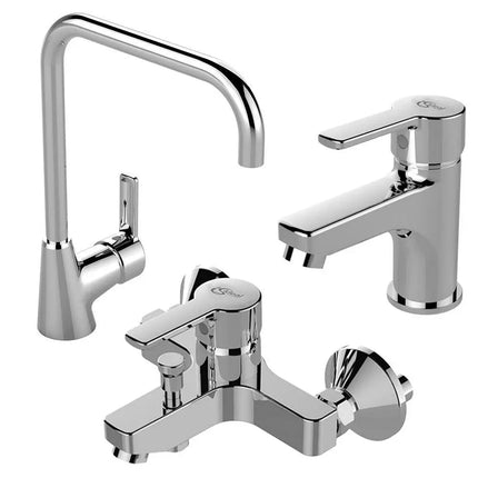 طقم خلاطات ستريم 3قطع حوض 947+بانيو 950+مطبخ 951 Ideal Standard