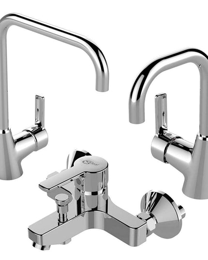 طقم خلاطات ايديال ستريم ( خلاط حوض 980 - خلاط بانيو 950 - خلاط مطبخ 951) من ايديال ستاندرد