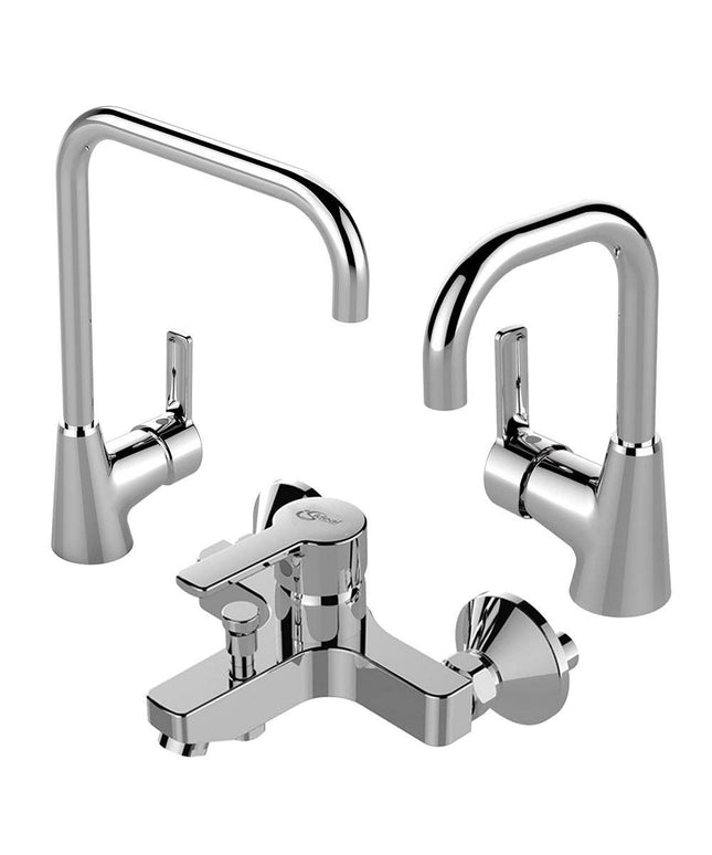 طقم خلاطات ايديال ستريم ( خلاط حوض 980 - خلاط بانيو 950 - خلاط مطبخ 951) من ايديال ستاندرد